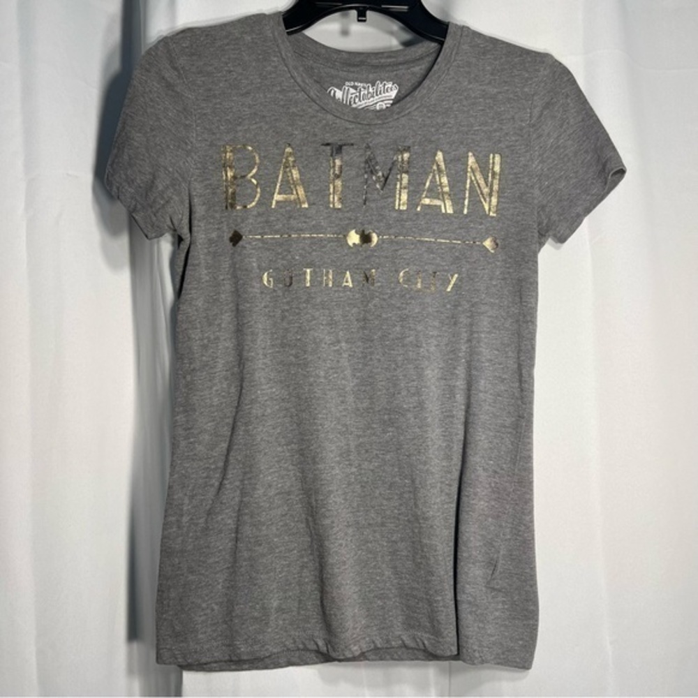 Old Navy XS Batman Tee - Gotham City Gray with Gold Lettering